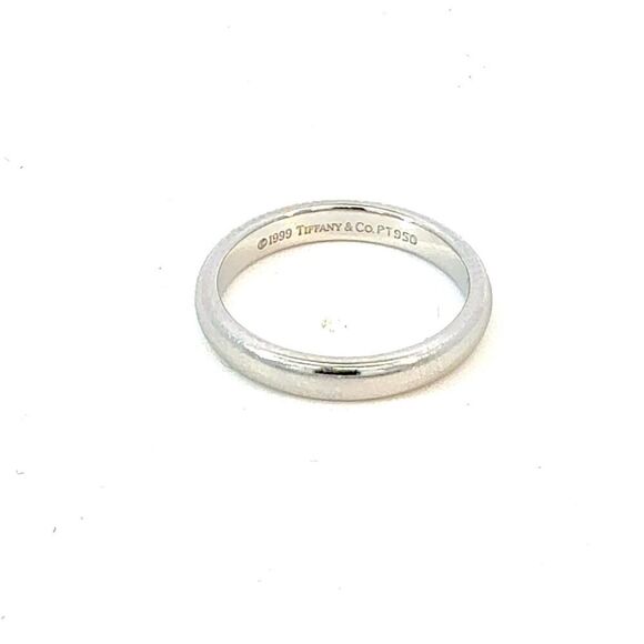 Tiffany & Co Platinum Band Ring Size 5, 3 mm Height Estate TIF924 - Picture 4 of 5